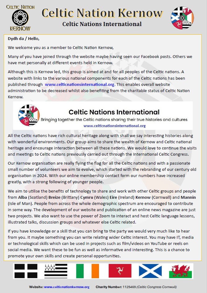 Welcome to Celtic Nation Kernow