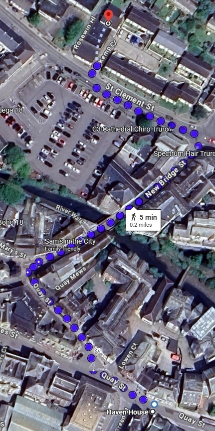 Walk from Quay Street to Moresk Centre